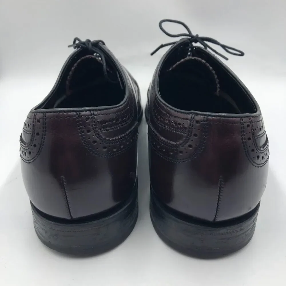 Florsheim Men’s Burgundy Leather Wingtip Oxfords Size 12D Vintage